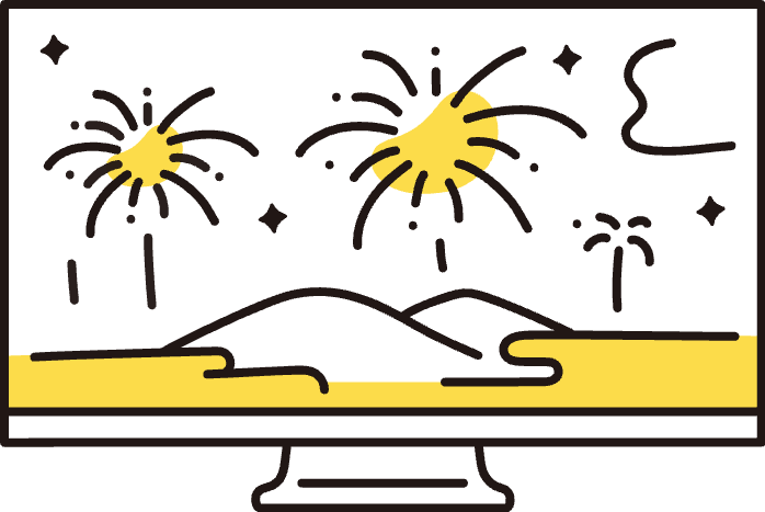 デジタル化・解決を表すモニターのアイコン