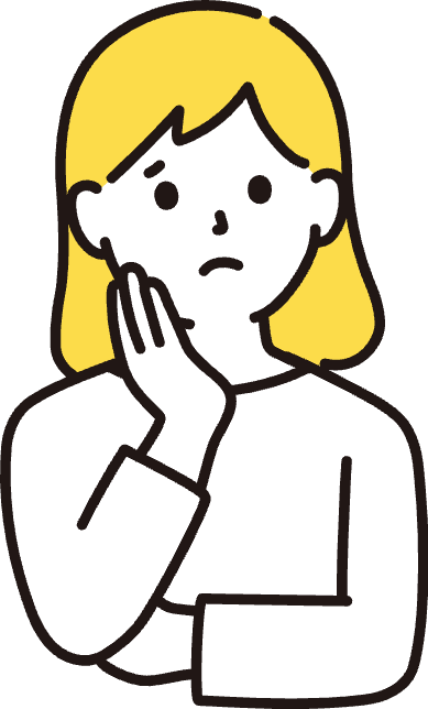 悩んでいる女性のイラスト
